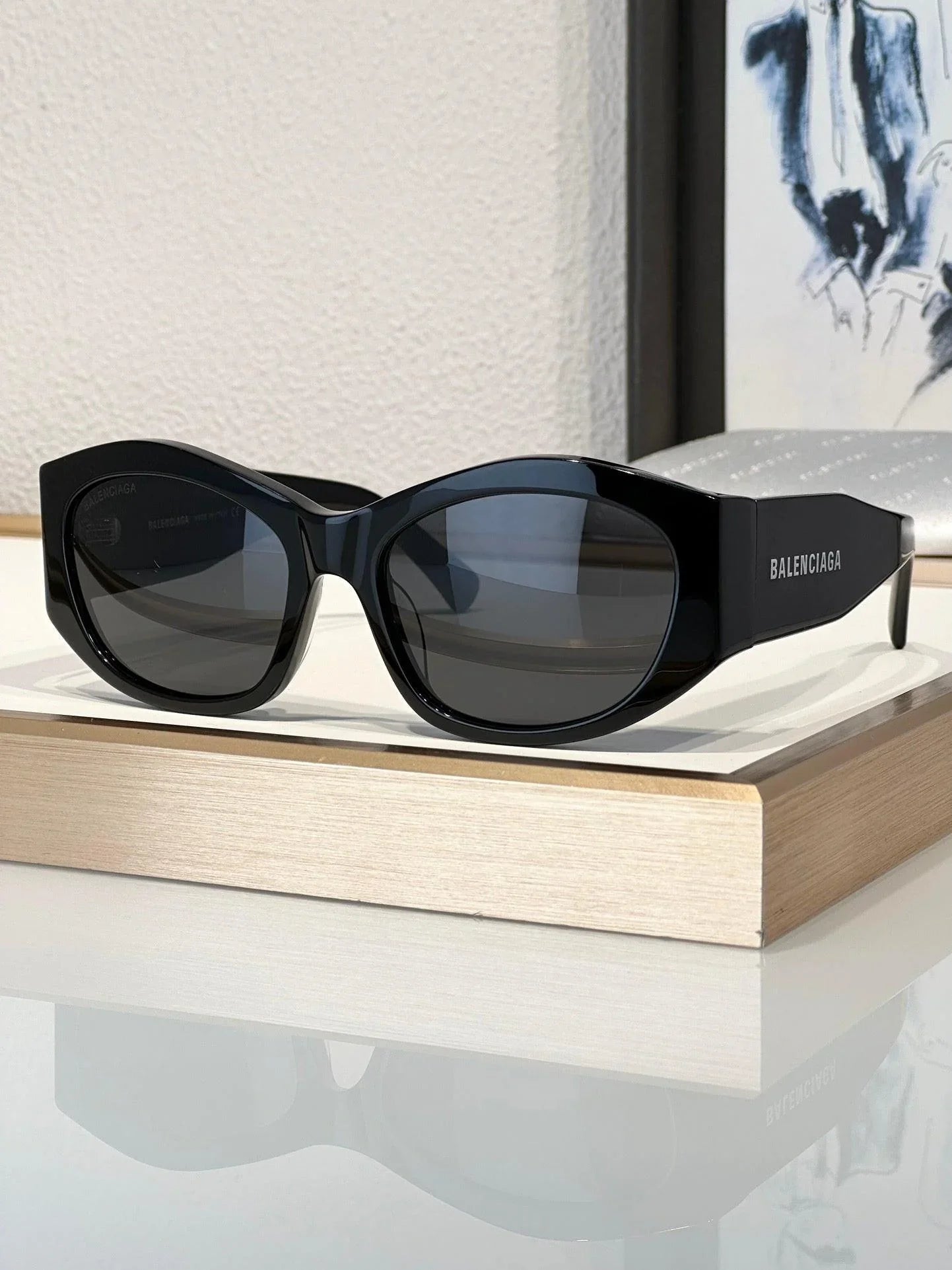 BALENCIAGA BB 0329S 001 Acetate Sunglasses 🖤