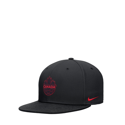 CANADA SOCCER PRO FLATBILL SNAPBACK HAT BLACK