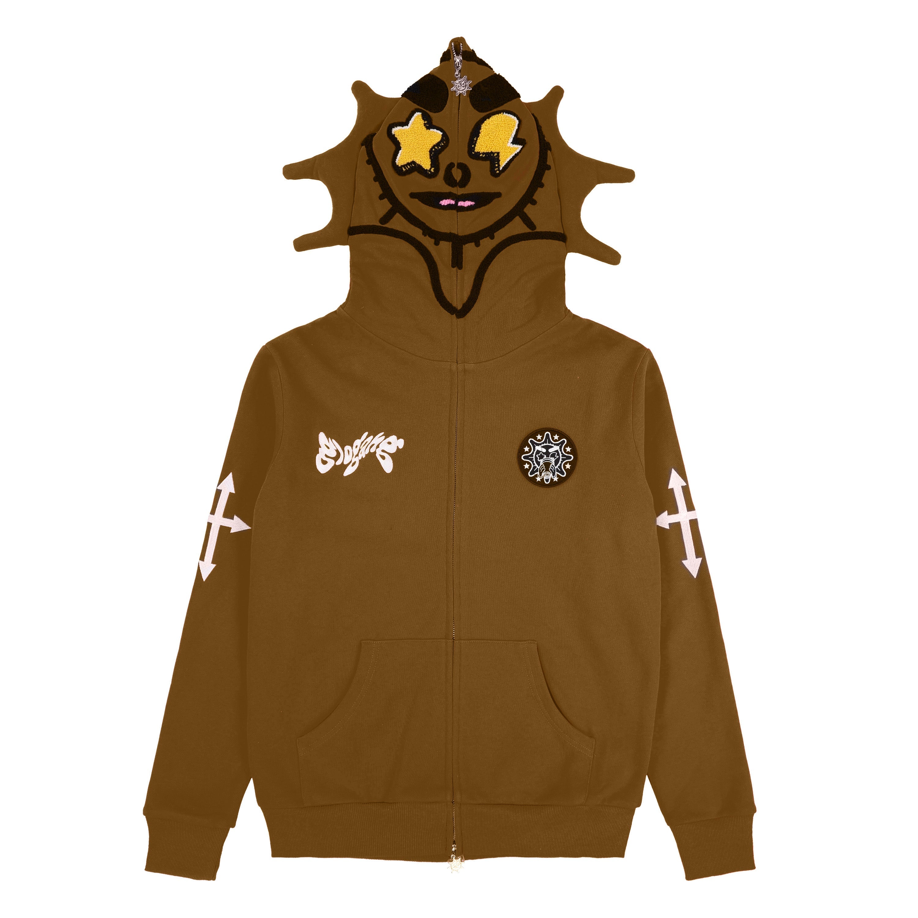 Glo Man Full Zip Hoodie (Brown)