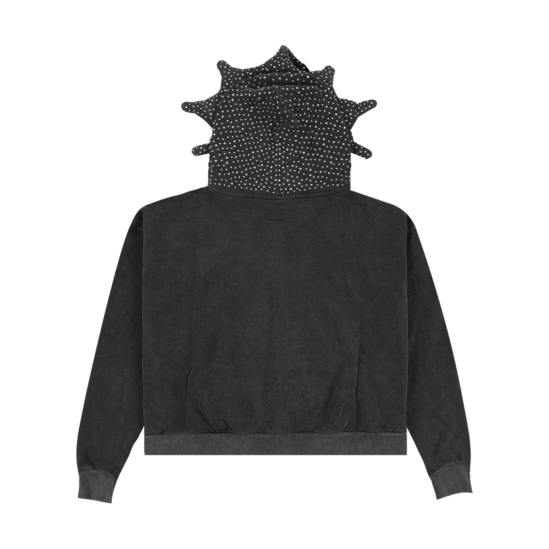 GG Rhinestone Full Zip Hoodie (Vintage Wash Black)