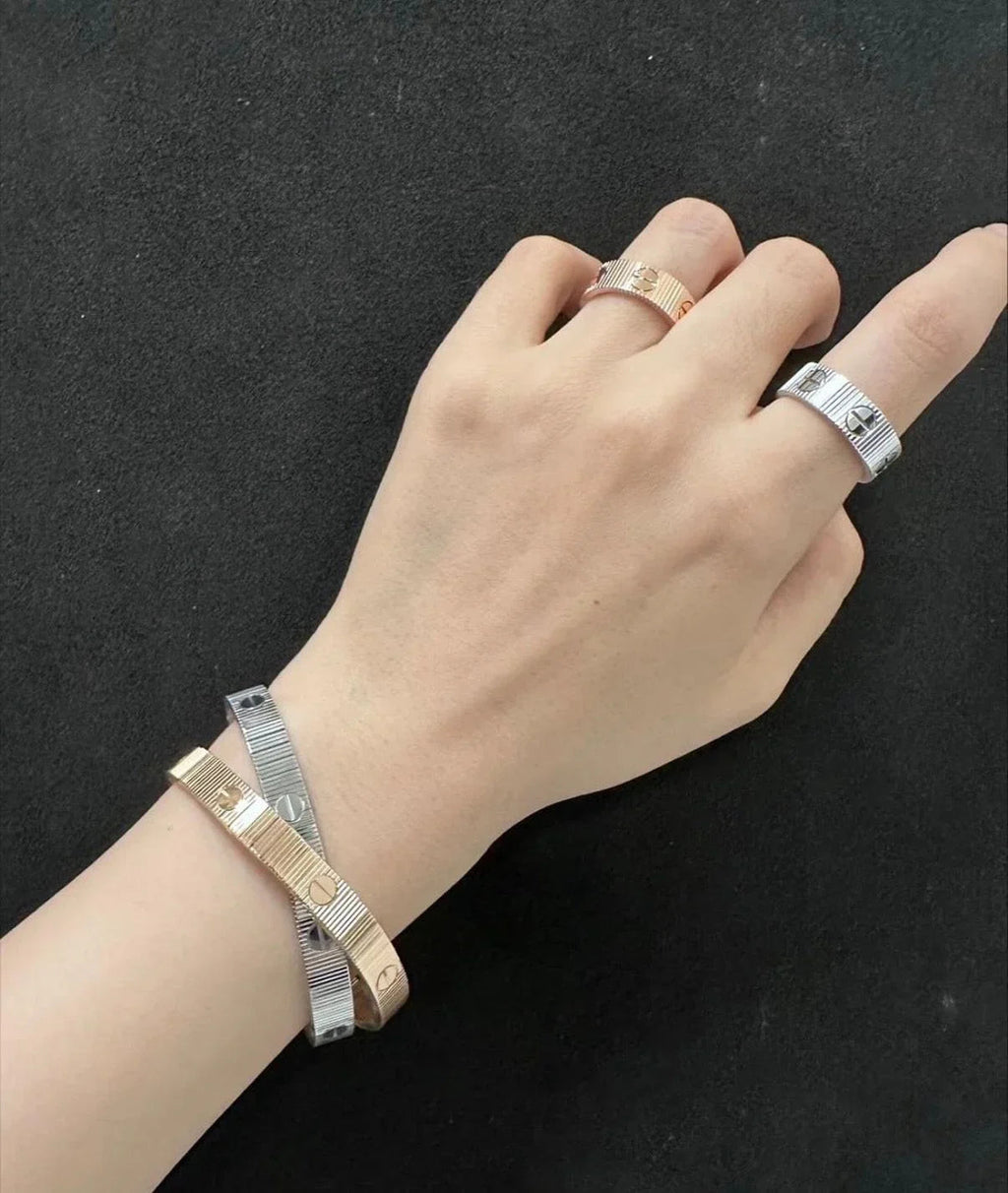 Cartier 18K Gold Plated  LOVE Flexible Bracelet yellow-rose-silver ✨
