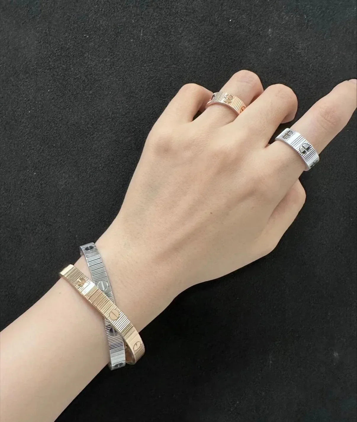 Cartier 18K Gold Plated  LOVE Flexible Bracelet yellow-rose-silver ✨