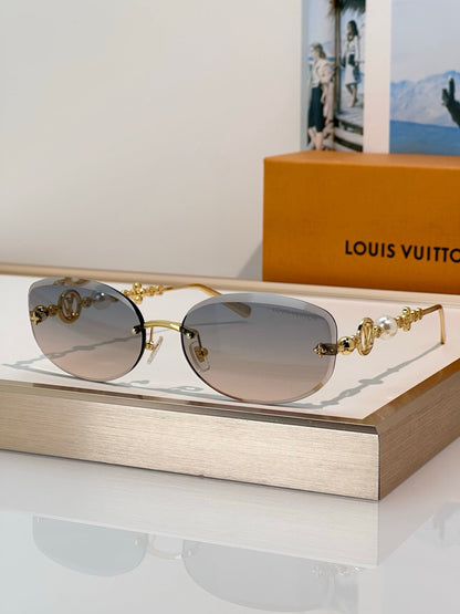 Louis Vuitton Z3166U LV Jewel Pearl Oval Sunglasses ✨