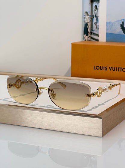 Louis Vuitton Z3166U LV Jewel Pearl Oval Sunglasses ✨
