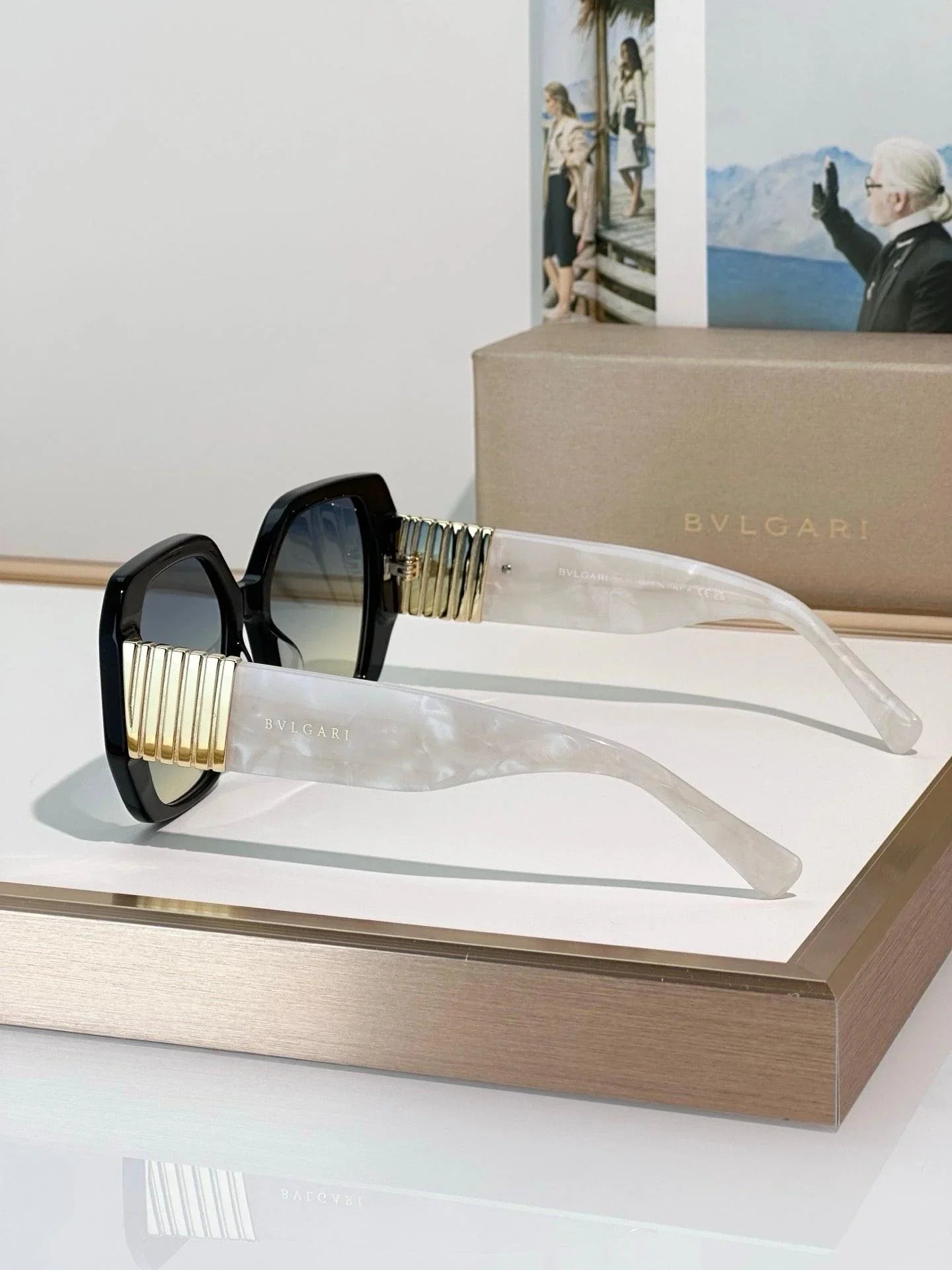 BVLGARI Bvlgari Tubogas BV 40058I 01B Sunglasses ✨
