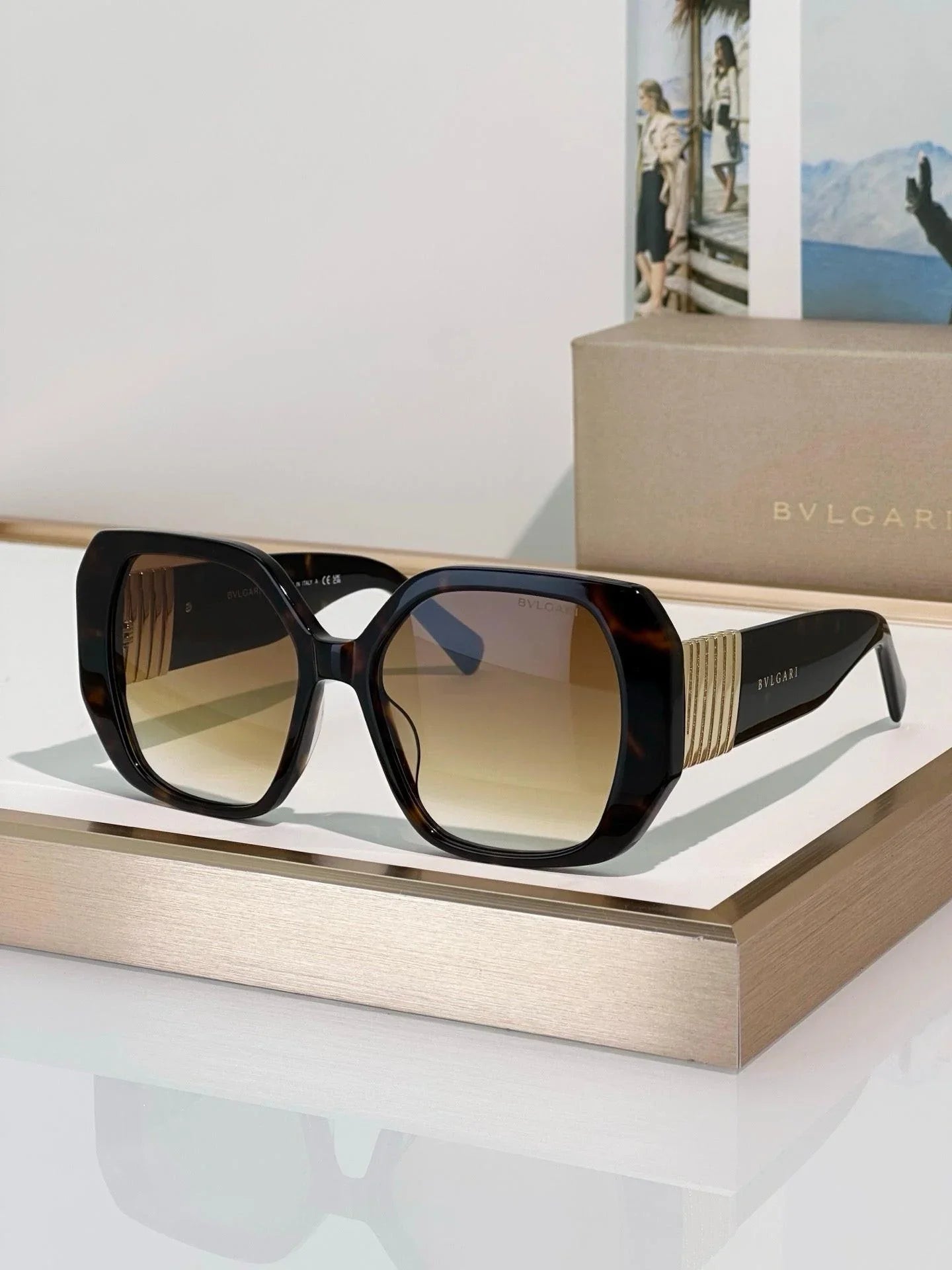 BVLGARI Bvlgari Tubogas BV 40058I 01B Sunglasses ✨