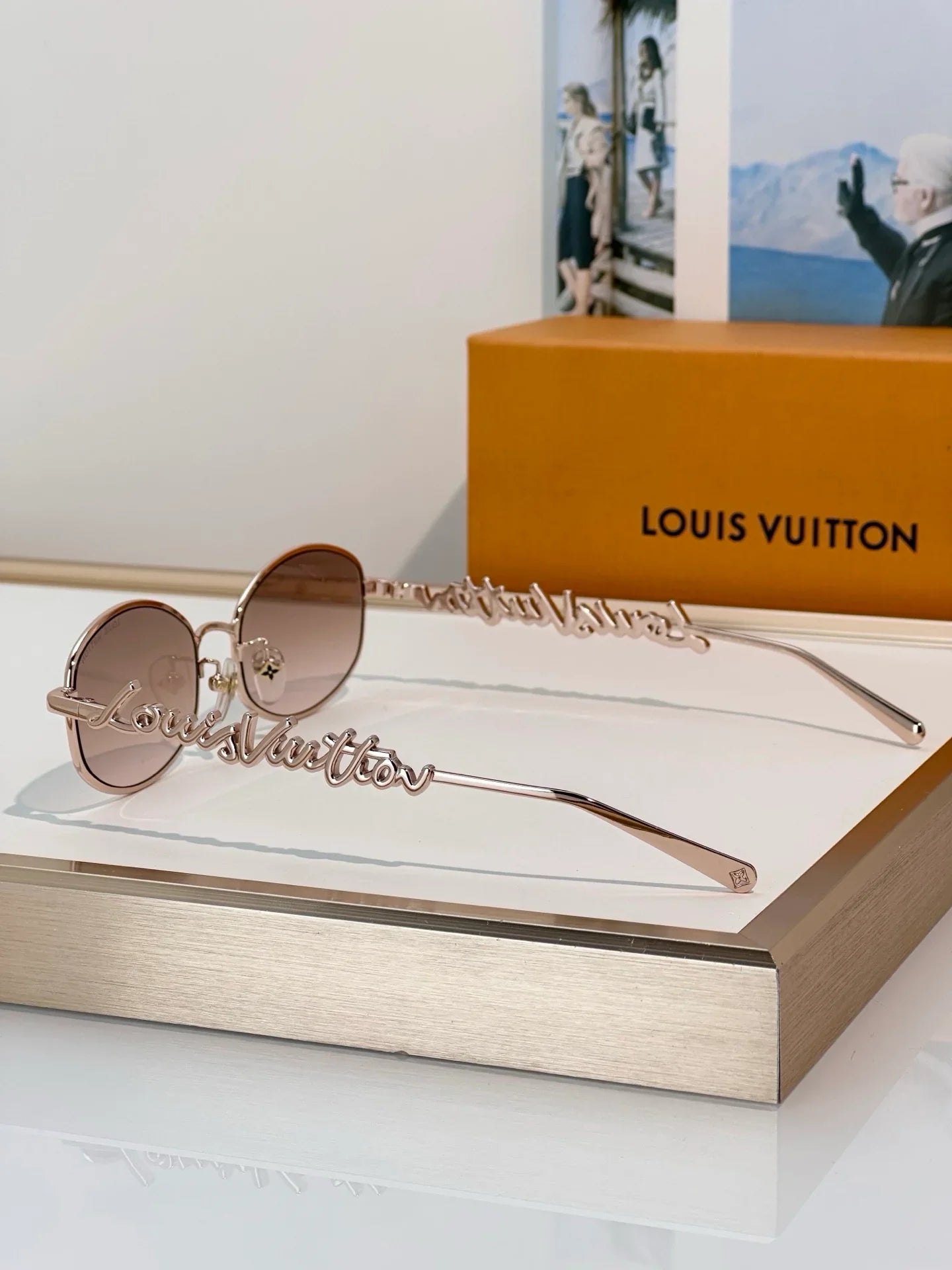 Louis Vuitton Z3171U LV Script Metal Round Sunglasses ✨