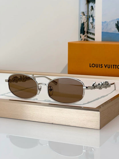 Louis Vuitton Z3171U LV Script Metal Round Sunglasses ✨