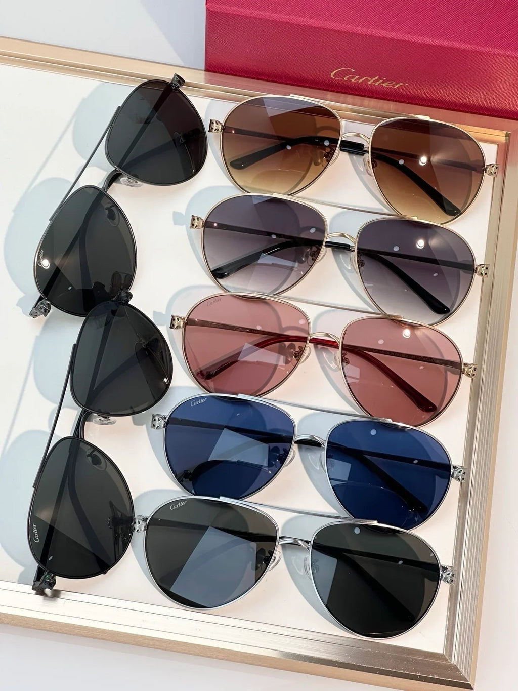 Cartier Panthère De Cartier 60MM Aviator Unisex Sunglasses 🐆