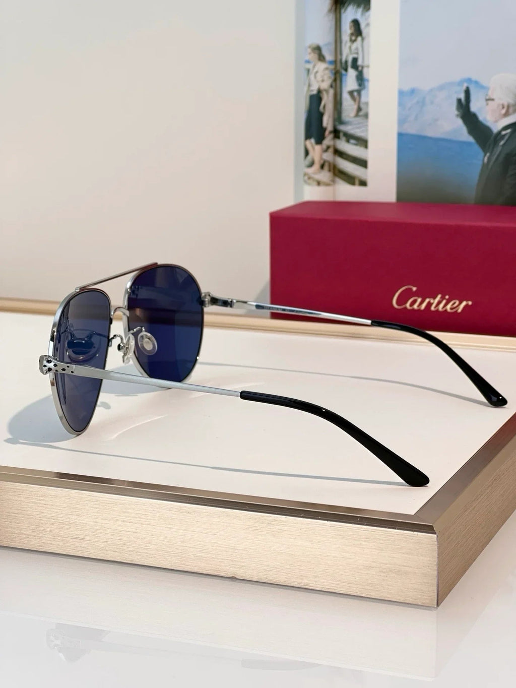 Cartier Panthère De Cartier 60MM Aviator Unisex Sunglasses 🐆