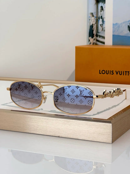 Louis Vuitton Z3171U LV Script Metal Round Sunglasses ✨