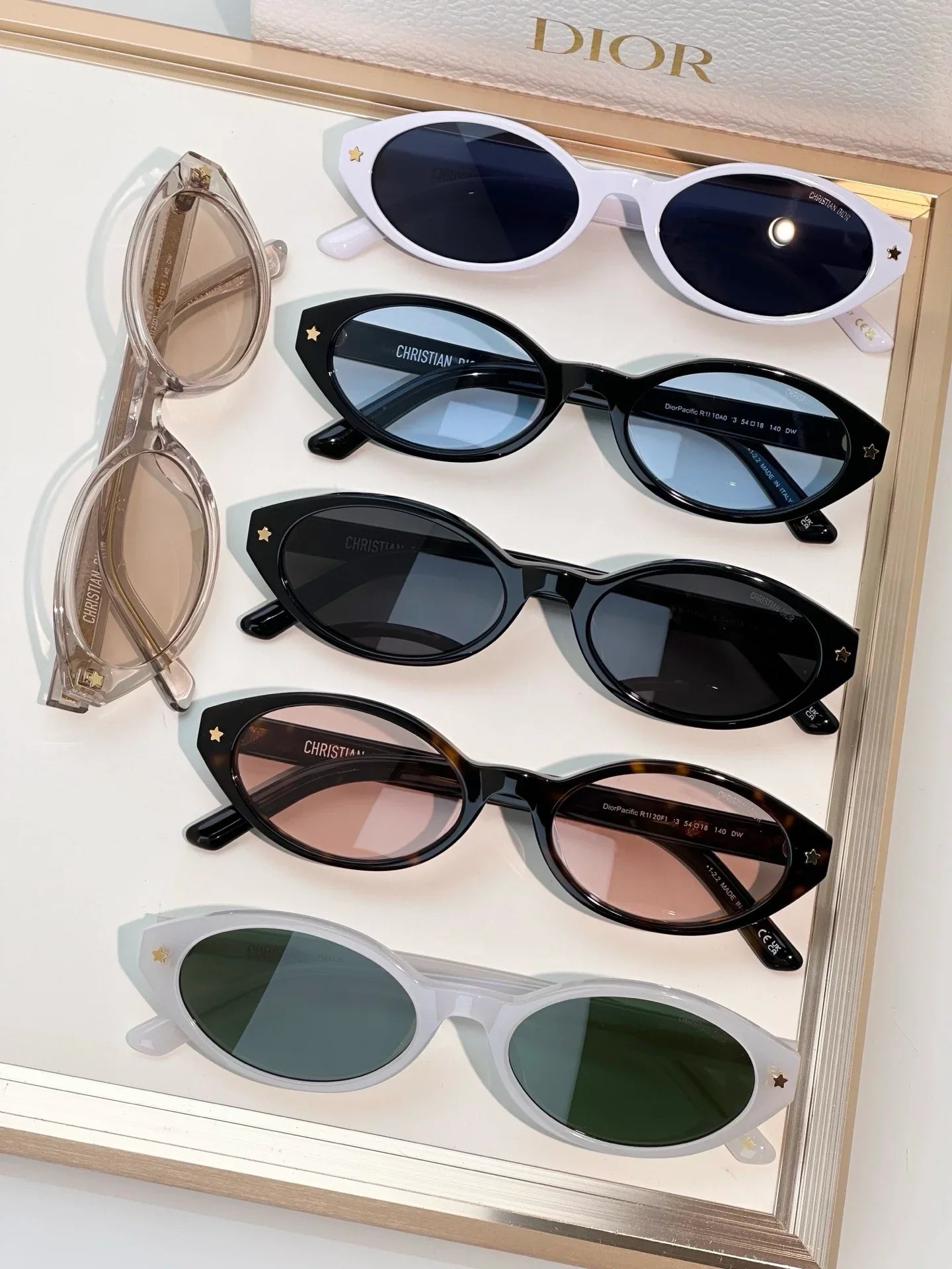 DIOR DiorPacific R1I Black Oval Sunglasses ✨