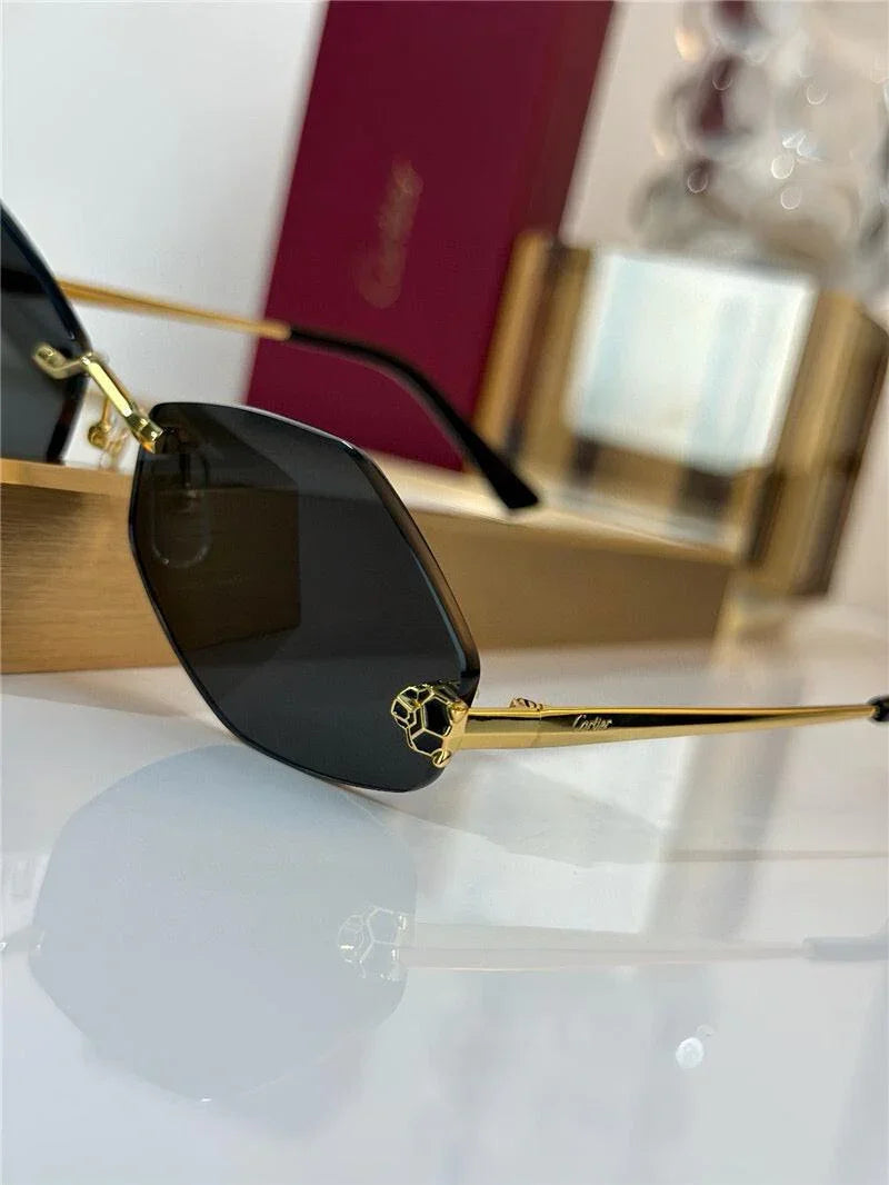 Cartier Eyewear Tiger Head Panthere CT0433S 001 Sunglasses  🐆