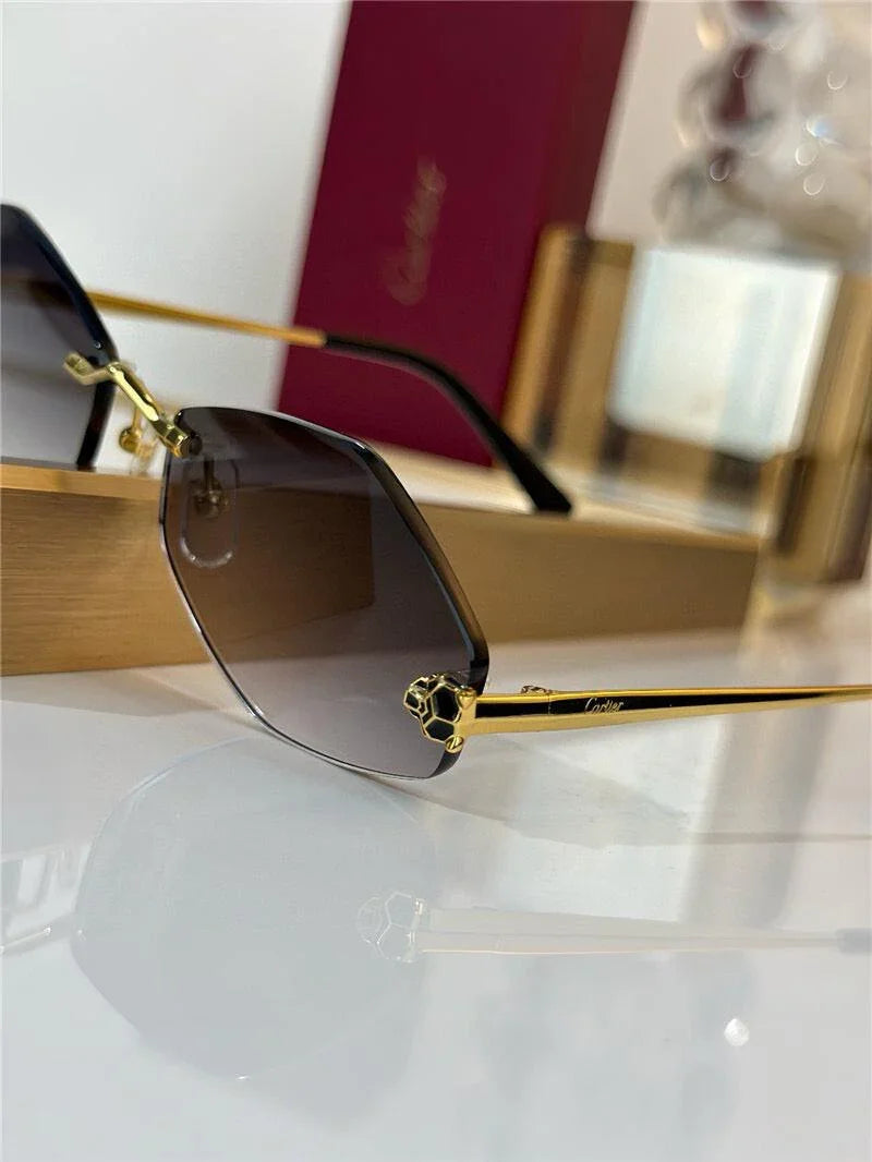 Cartier Eyewear Tiger Head Panthere CT0433S 001 Sunglasses  🐆