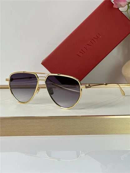 Valentino V-Stud II Titanium Aviator Unisex Sunglasses✨