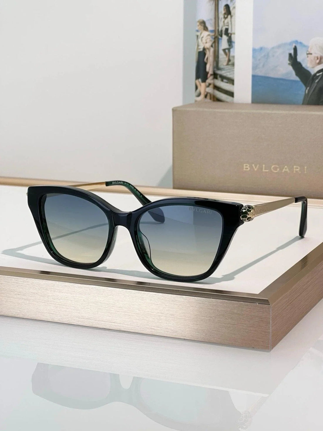 BVLGARI Serpenti Forever Black Cat Eye Sunglasses ✨