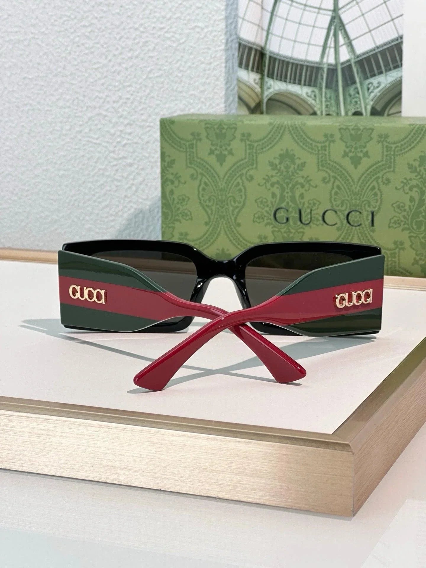 Gucci 1860S Logo-Print Rectangular Sunglasses ✨