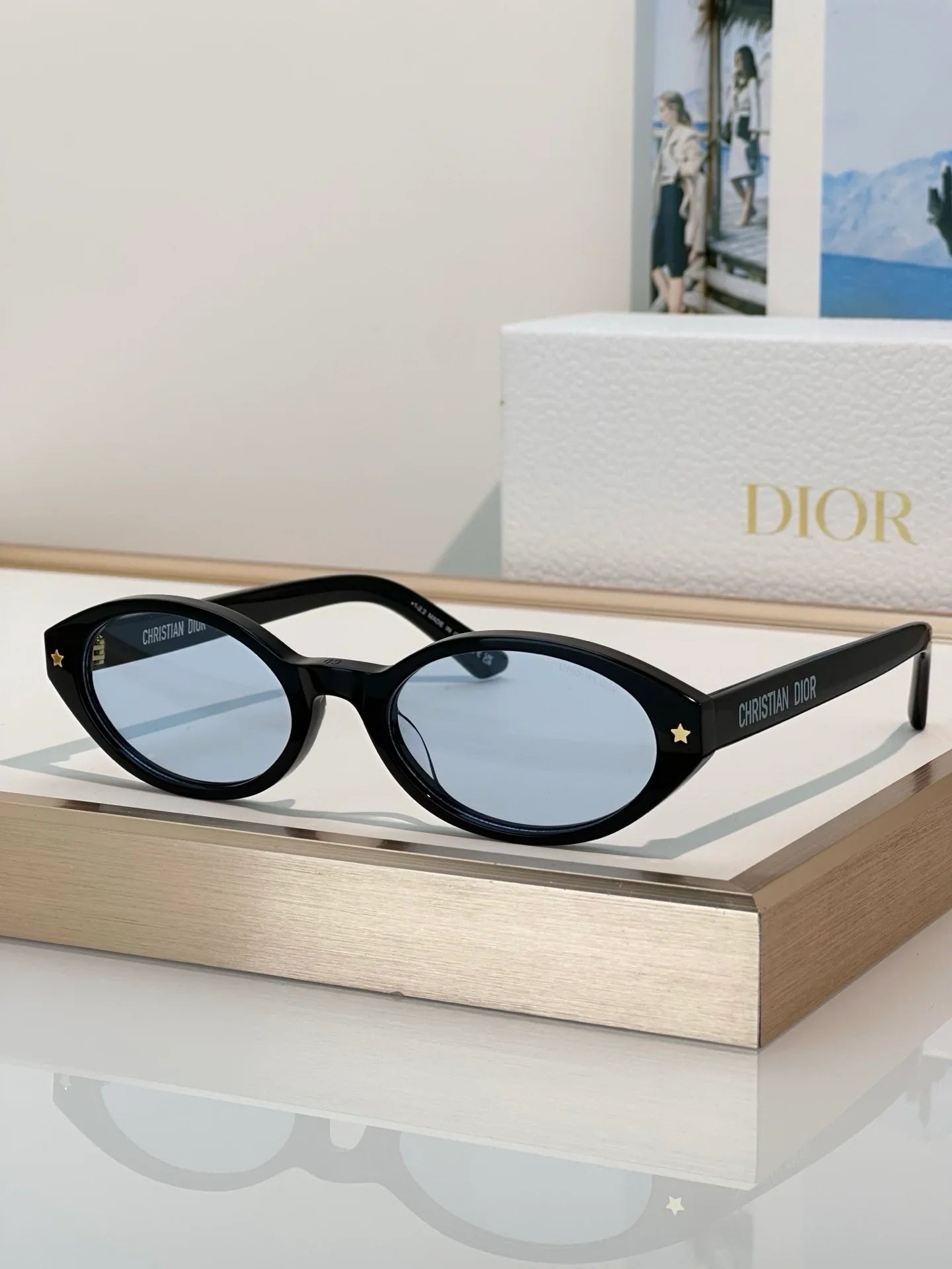 DIOR DiorPacific R1I Black Oval Sunglasses ✨