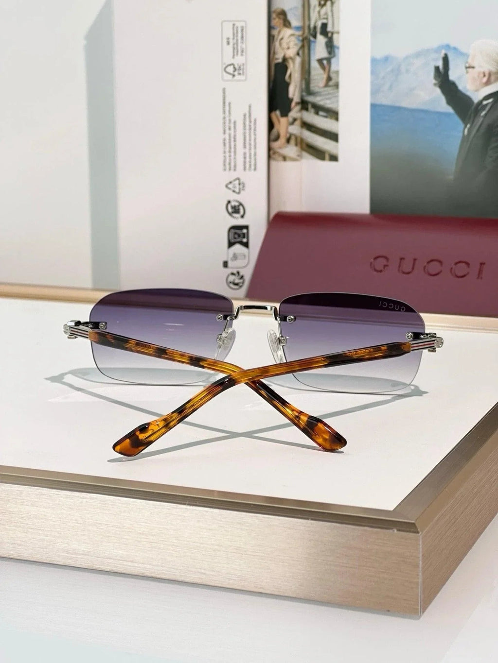 Gucci GG1221S Rimless  Unisex Sunglasses ✨