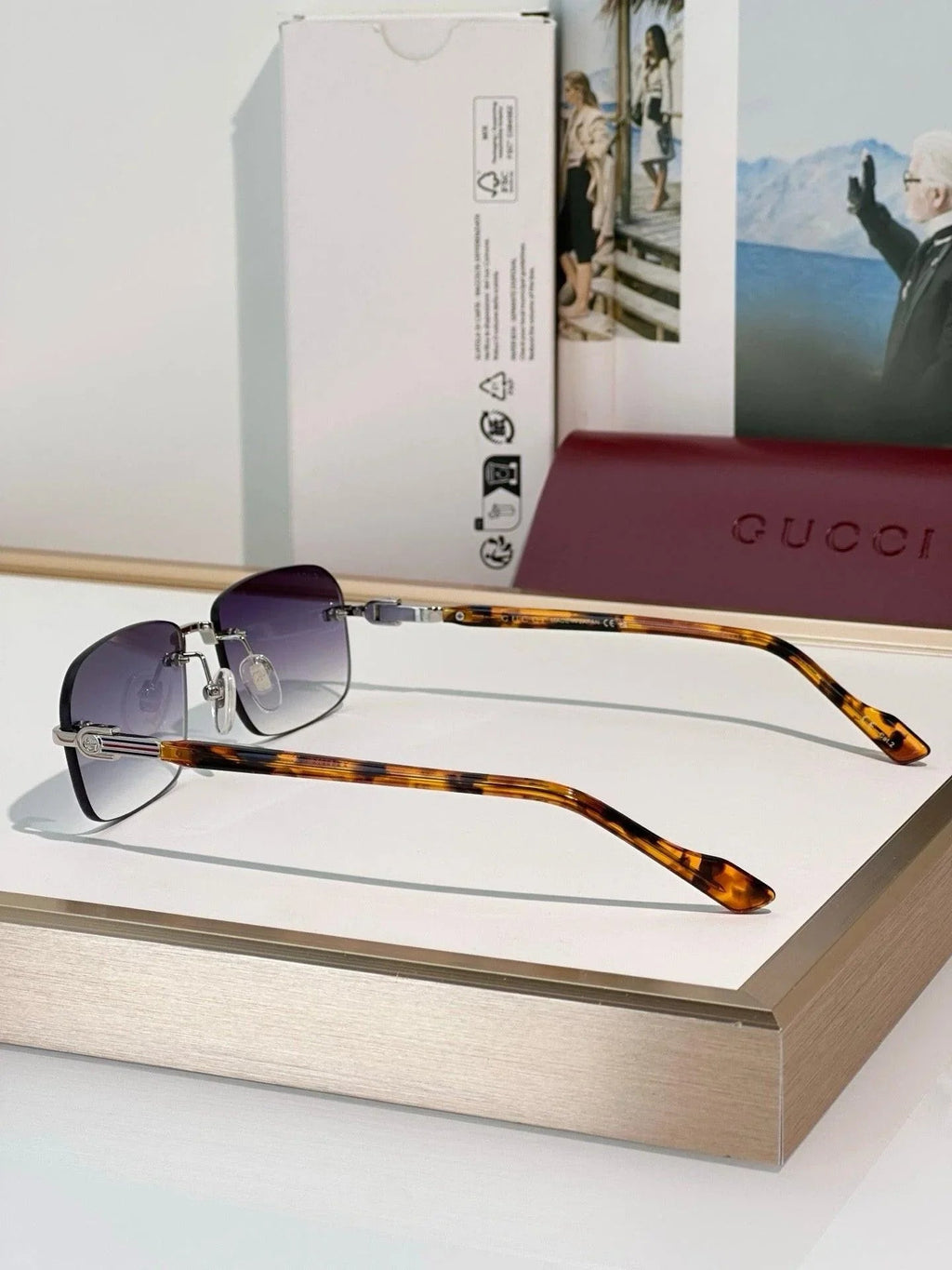 Gucci GG1221S Rimless  Unisex Sunglasses ✨