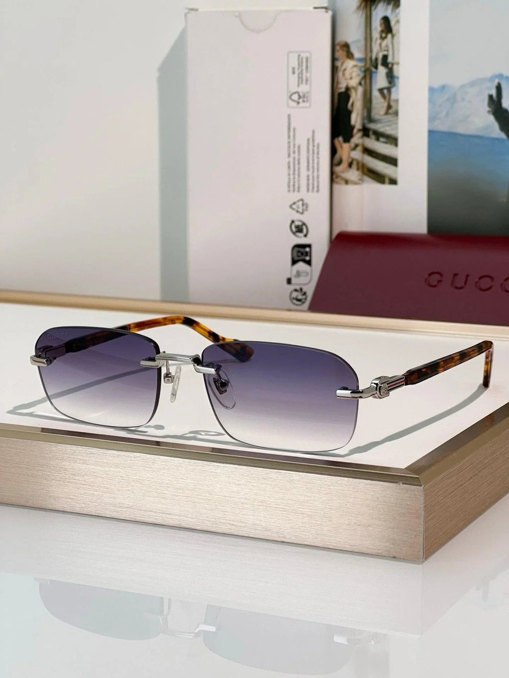 Gucci GG1221S Rimless  Unisex Sunglasses ✨