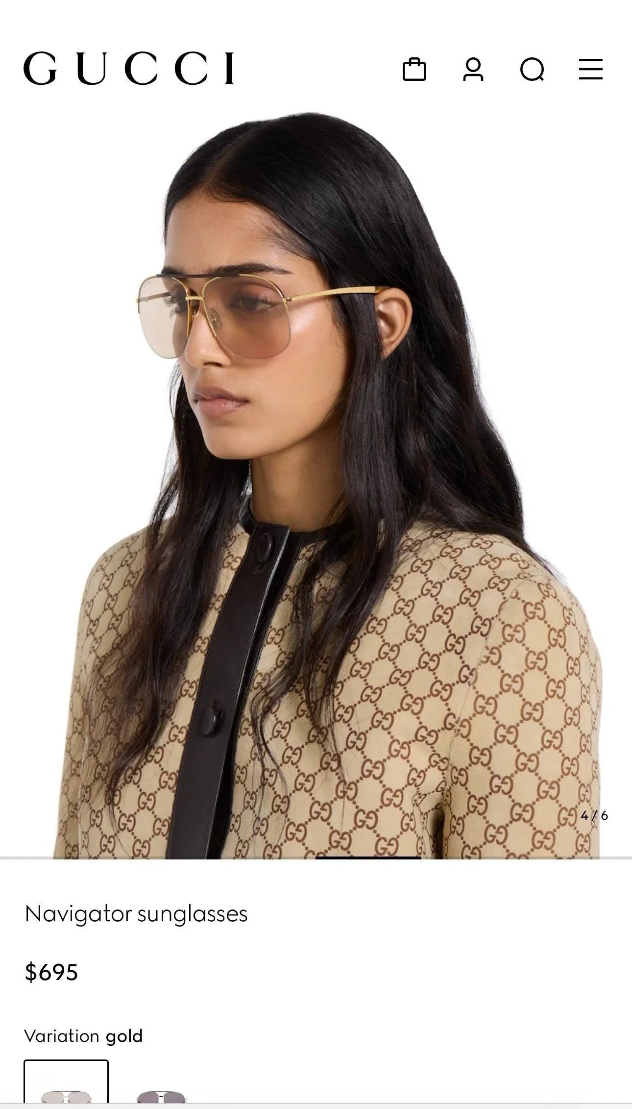 Gucci GG 2165S Navigator Sunglasses ✨