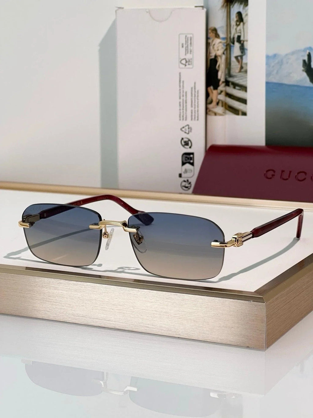 Gucci GG1221S Rimless  Unisex Sunglasses ✨