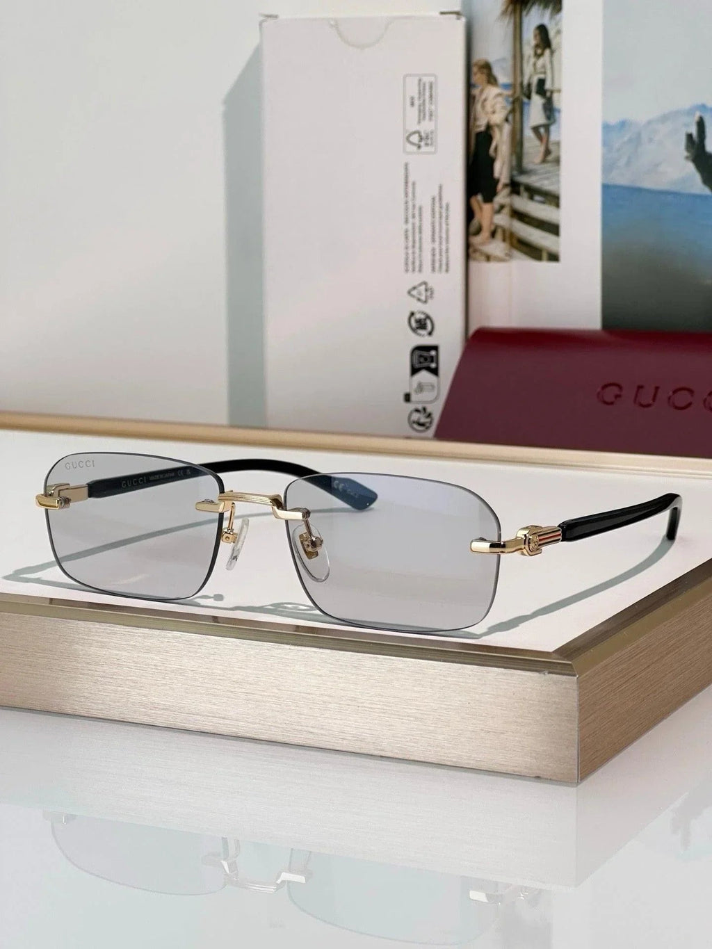Gucci GG1221S Rimless  Unisex Sunglasses ✨
