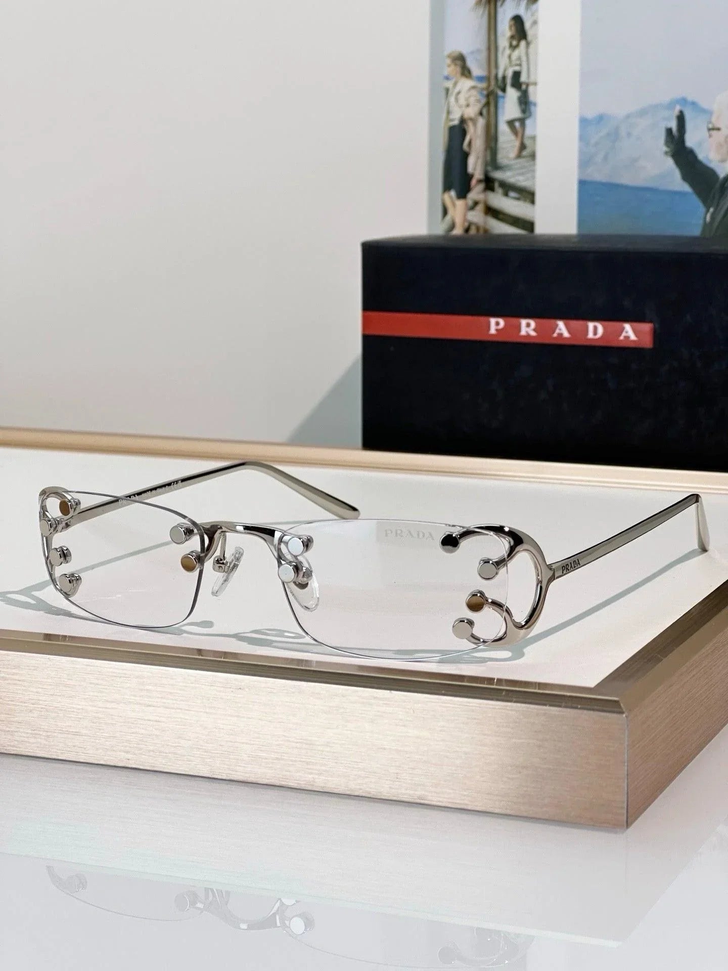 PRADA SPRC57 Prada Runway Transparent Lenses Sunglasses🟥