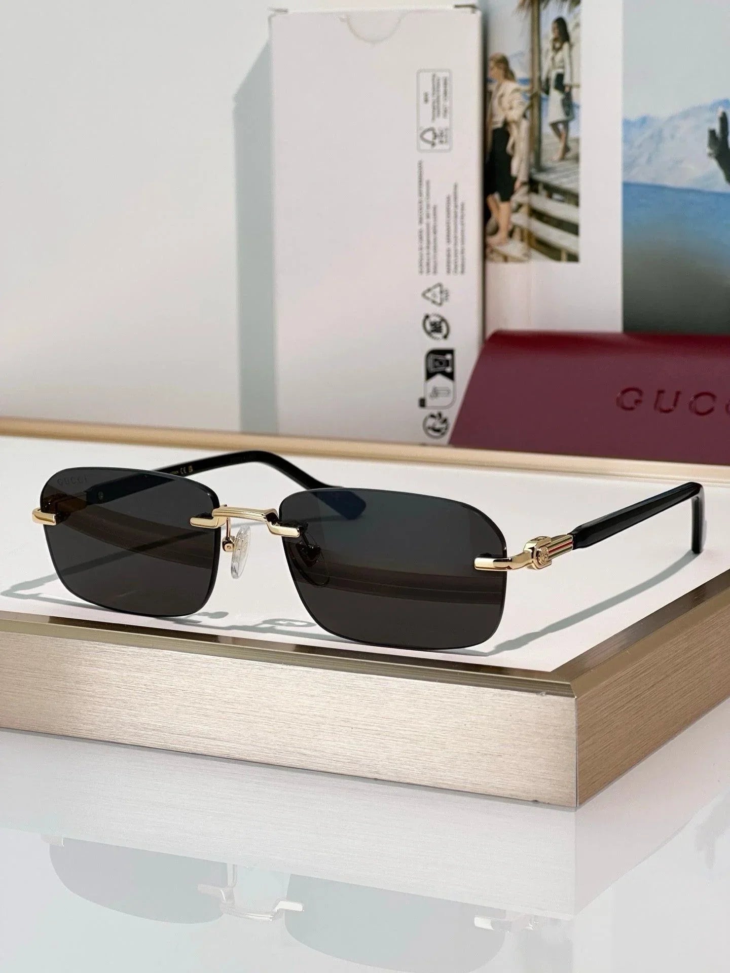Gucci GG1221S Rimless  Unisex Sunglasses ✨
