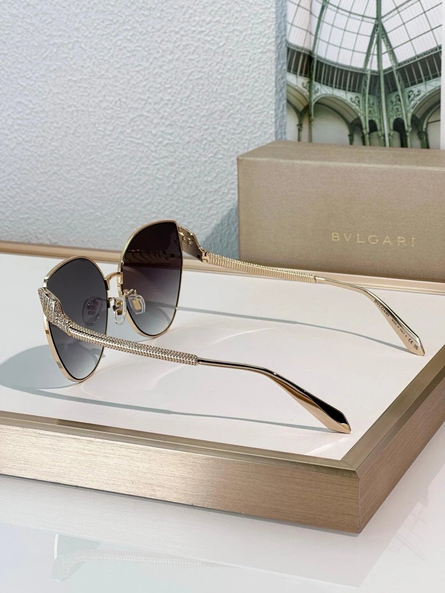 BVLGARI BV40010U Gold Butterfly Metal Sunglasses ✨