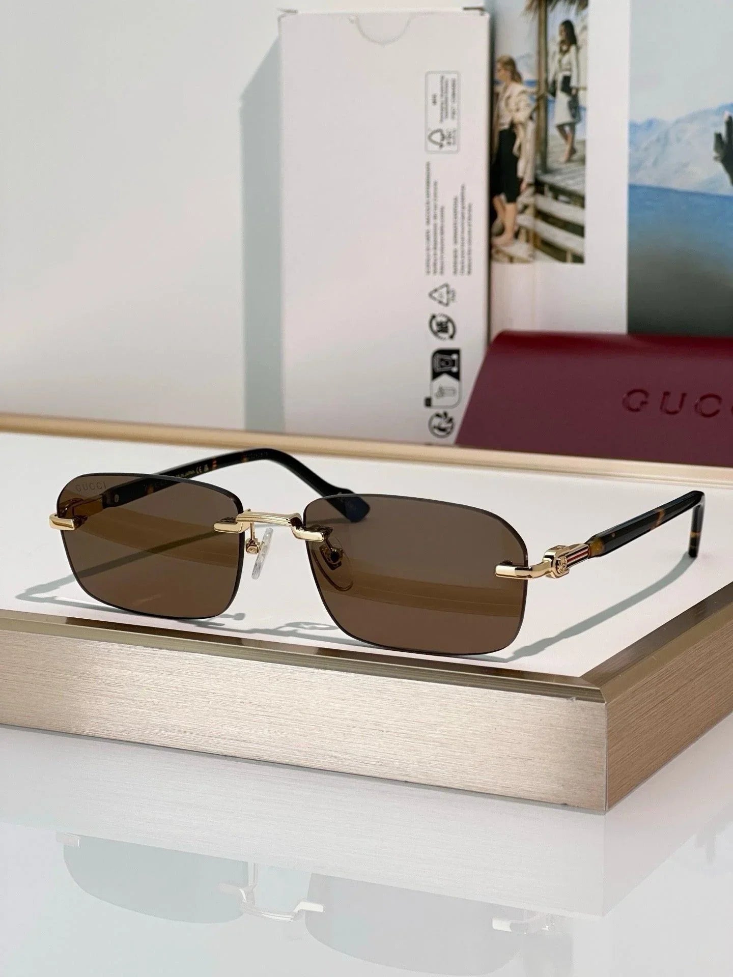 Gucci GG1221S Rimless  Unisex Sunglasses ✨