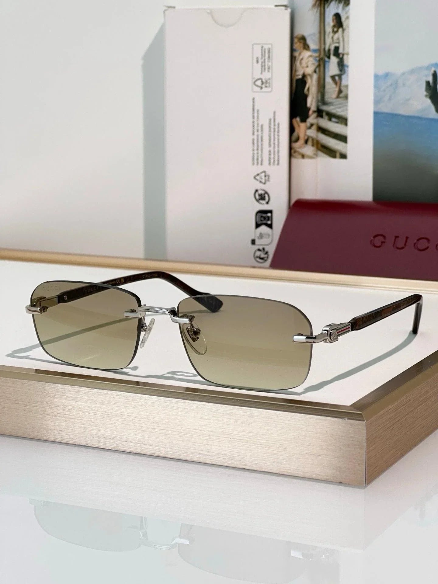 Gucci GG1221S Rimless  Unisex Sunglasses ✨