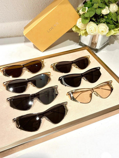 LOEWE Flash Signature Metal &amp; Nylon Shield LW40165U Sunglasses  ✨