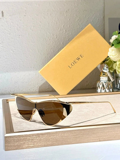 LOEWE Flash Signature Metal &amp; Nylon Shield LW40165U Sunglasses  ✨