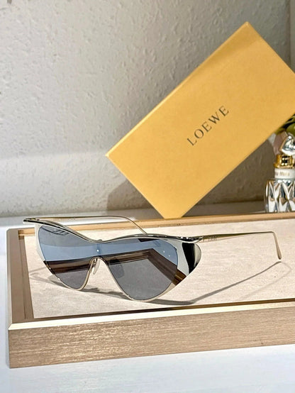 LOEWE Flash Signature Metal &amp; Nylon Shield LW40165U Sunglasses  ✨