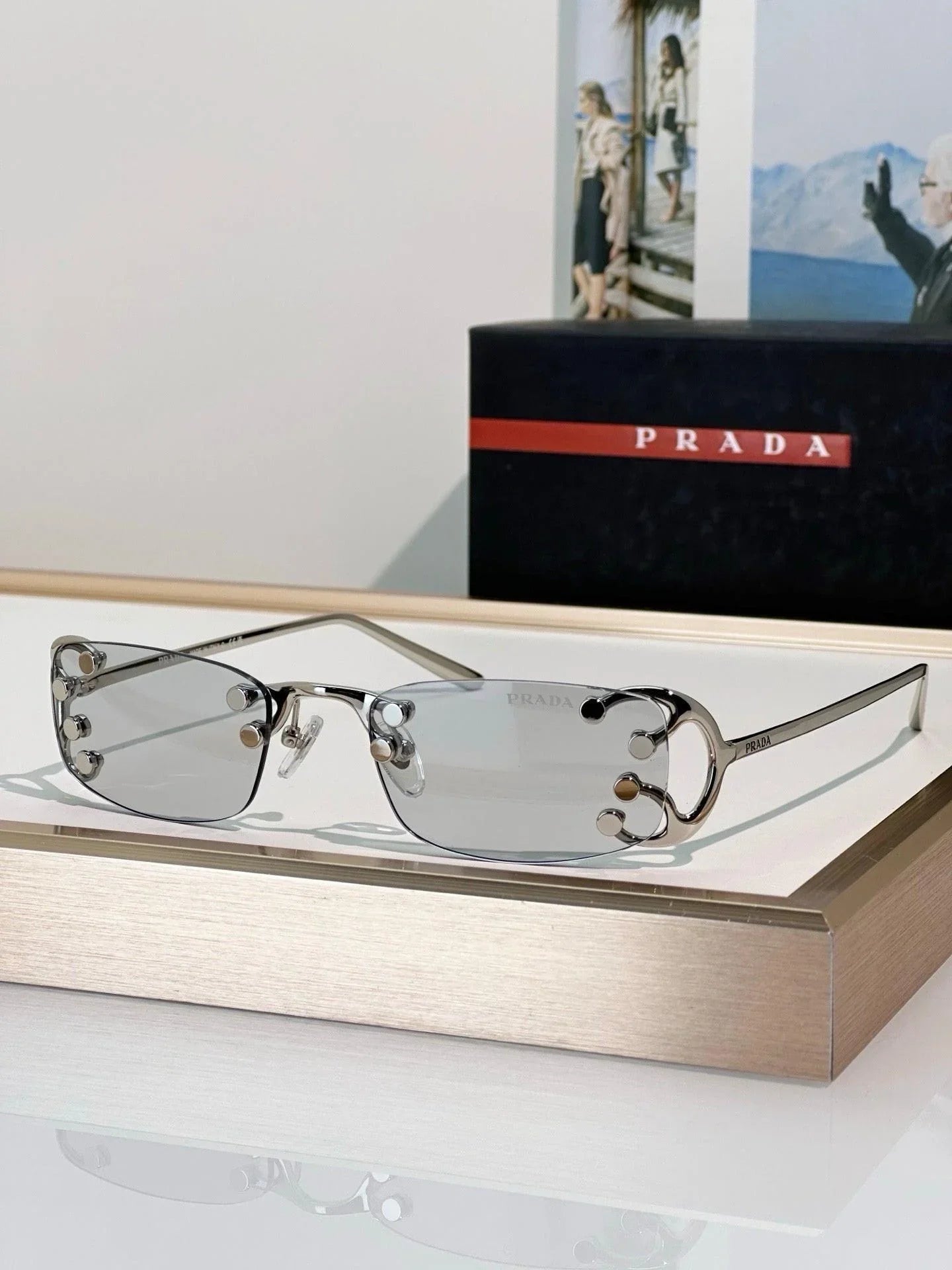 PRADA SPRC57 Prada Runway Transparent Lenses Sunglasses🟥