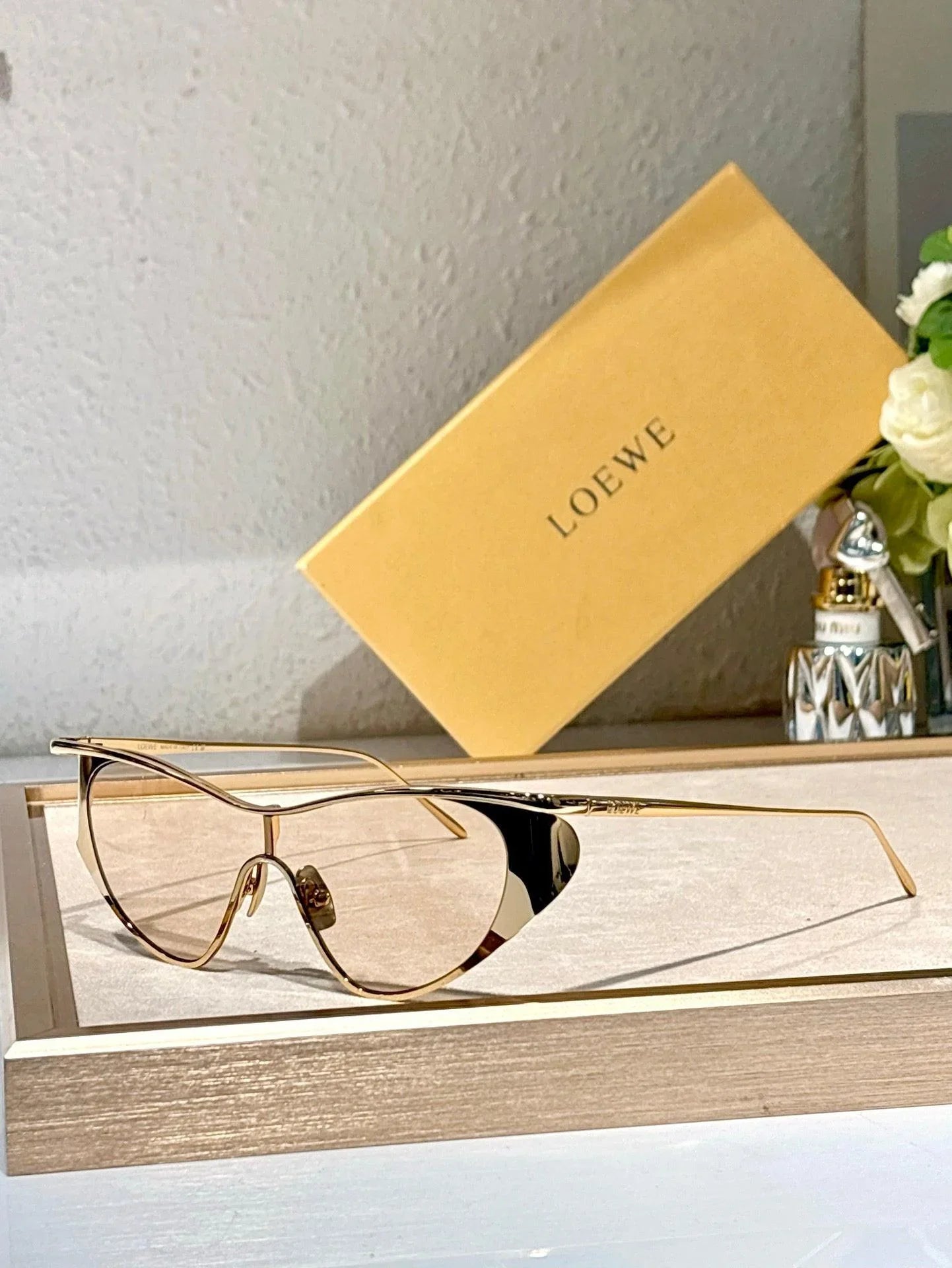 LOEWE Flash Signature Metal &amp; Nylon Shield LW40165U Sunglasses  ✨