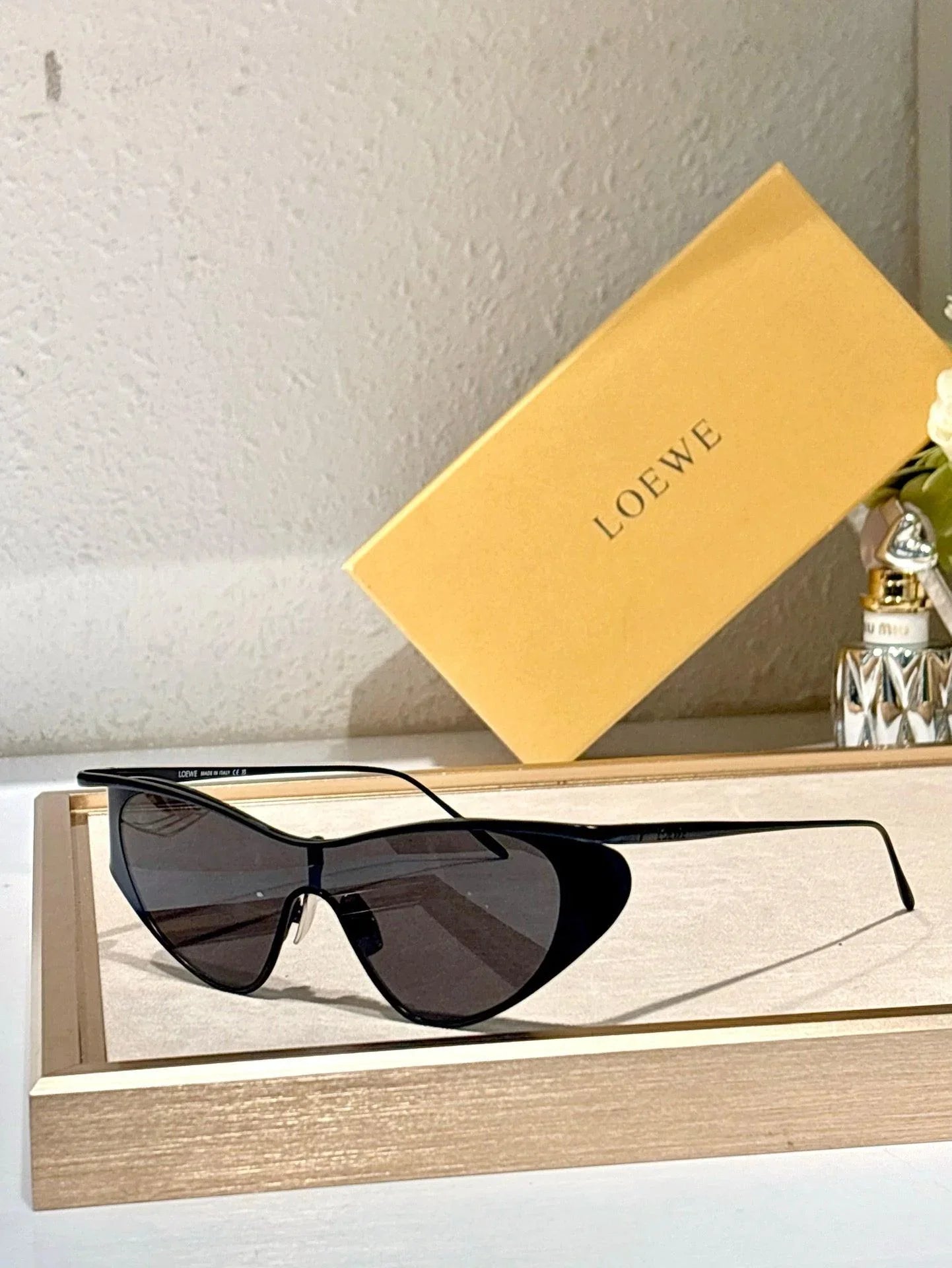 LOEWE Flash Signature Metal &amp; Nylon Shield LW40165U Sunglasses  ✨