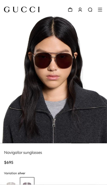 Gucci GG 2165S Navigator Sunglasses ✨