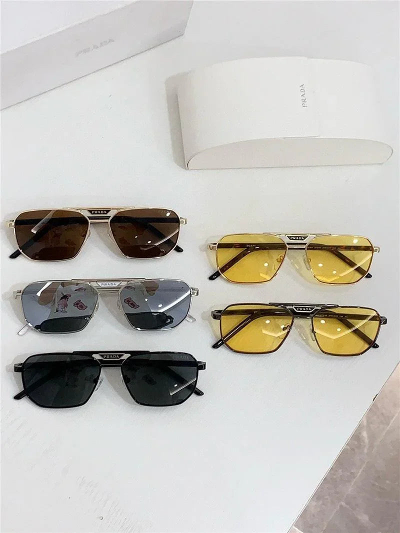 PRADA SPR 58Y Rectangle shape  Metal Sunglasses Unisex  🟥