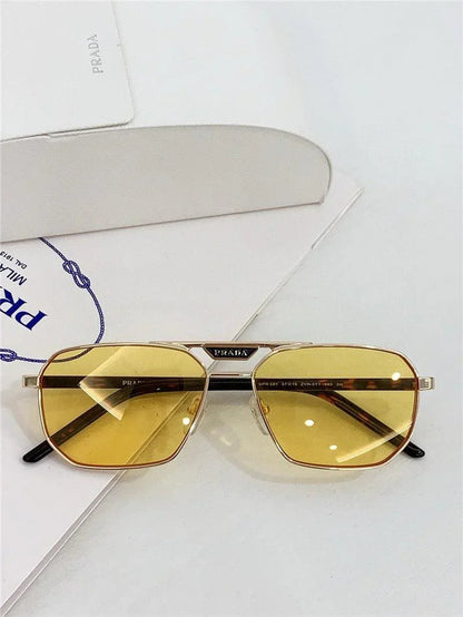 PRADA SPR 58Y Rectangle shape  Metal Sunglasses Unisex  🟥