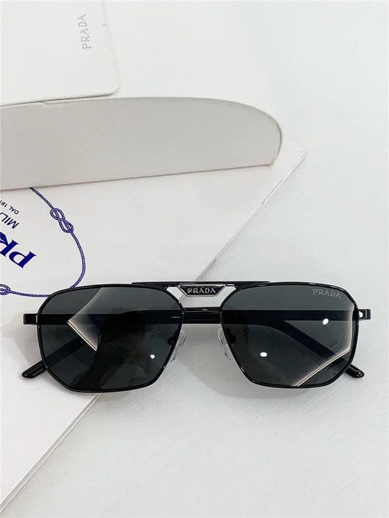 PRADA SPR 58Y Rectangle shape  Metal Sunglasses Unisex  🟥