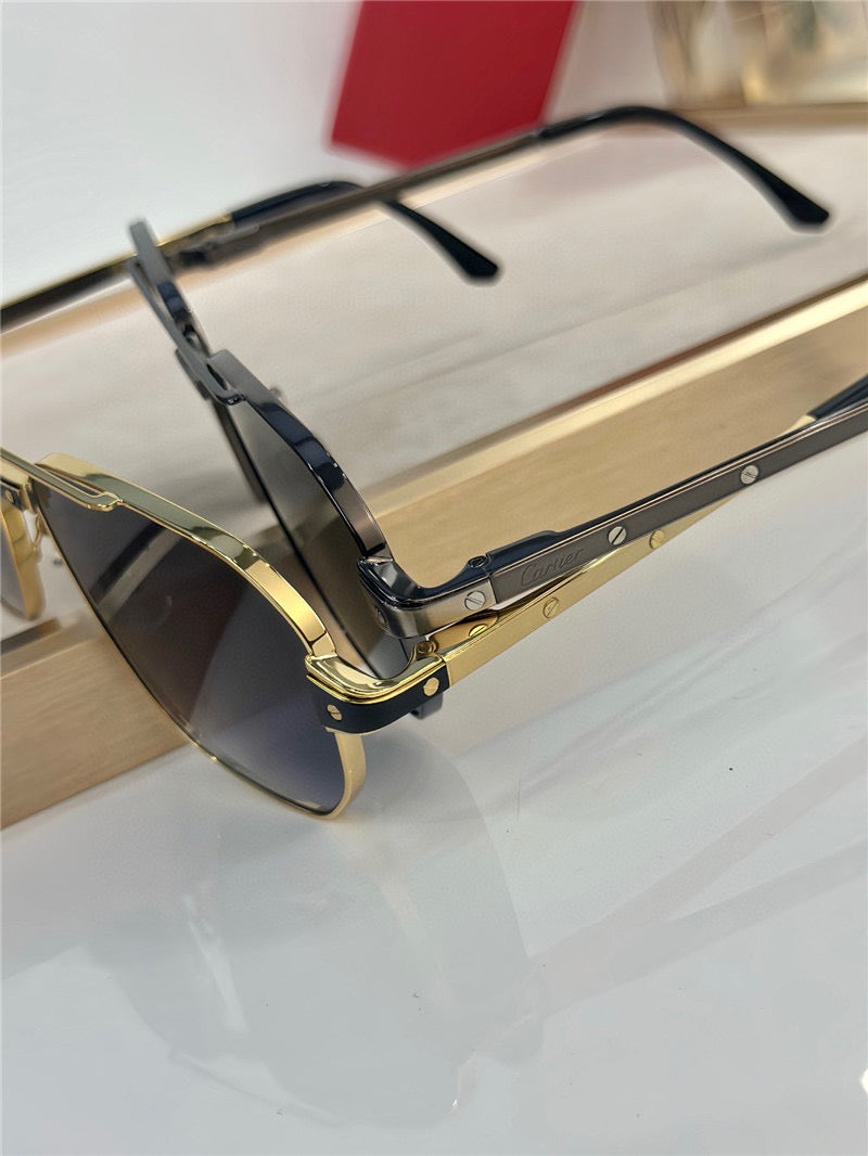Cartier Exception POLARISED CT0424S 001 Sunglasses Pilot 59-15-140 ✨