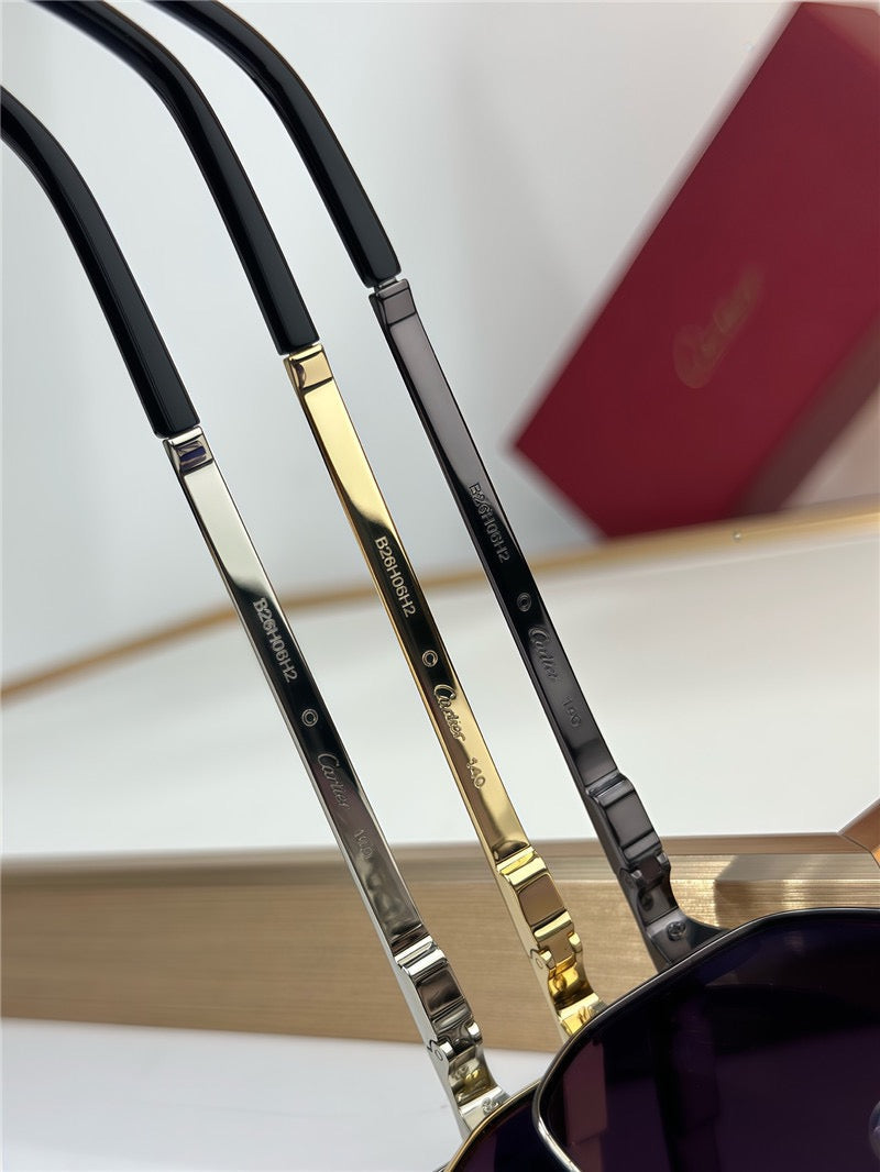 Cartier Exception POLARISED CT0424S 001 Sunglasses Pilot 59-15-140 ✨