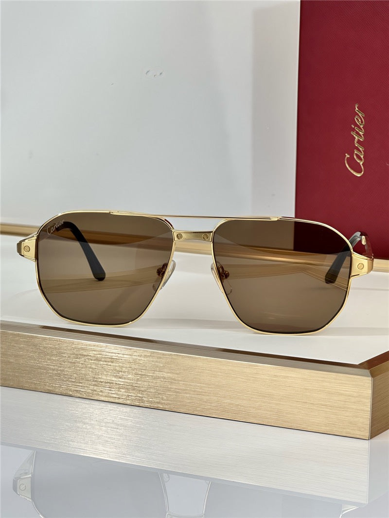 Cartier Exception POLARISED CT0424S 001 Sunglasses Pilot 59-15-140 ✨
