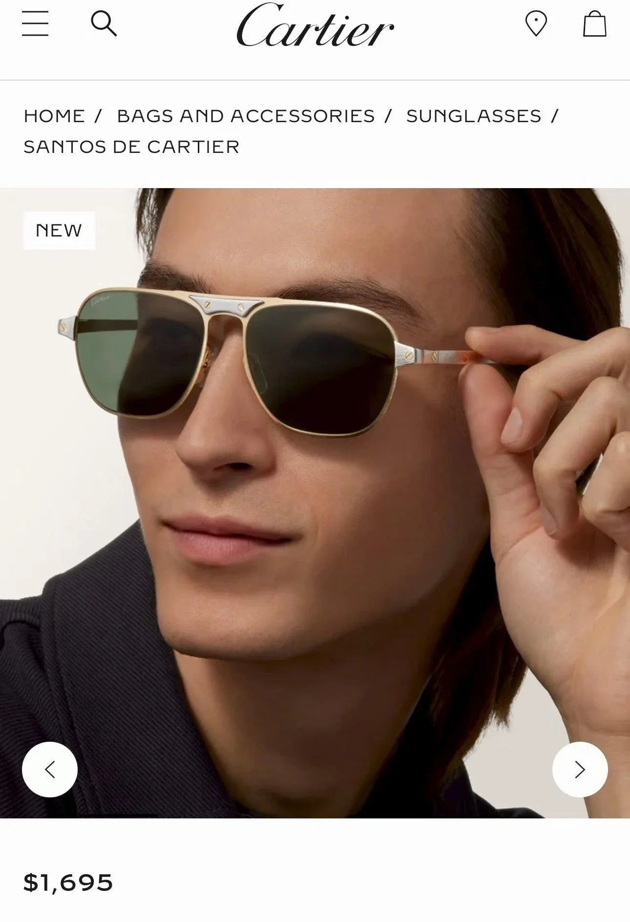 Cartier CT0532S 002 Première de Cartier Sunglasses NEW 🐆