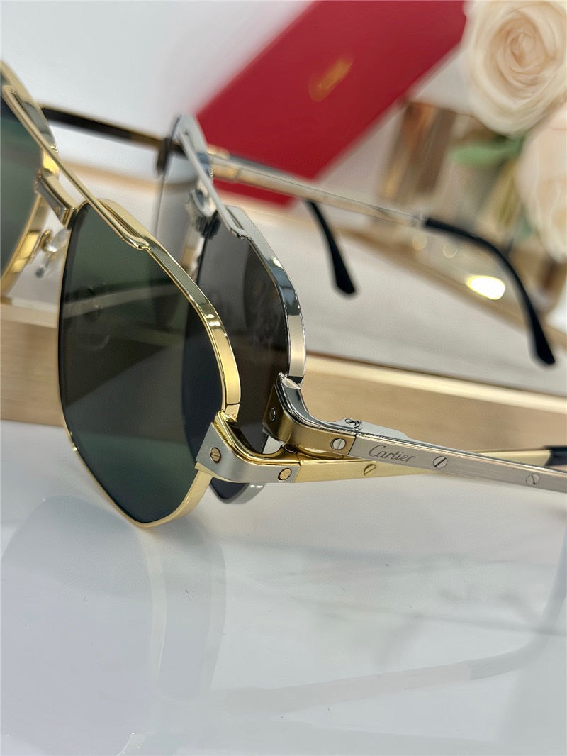 Cartier Exception POLARISED CT0424S 001 Sunglasses Pilot 59-15-140 ✨