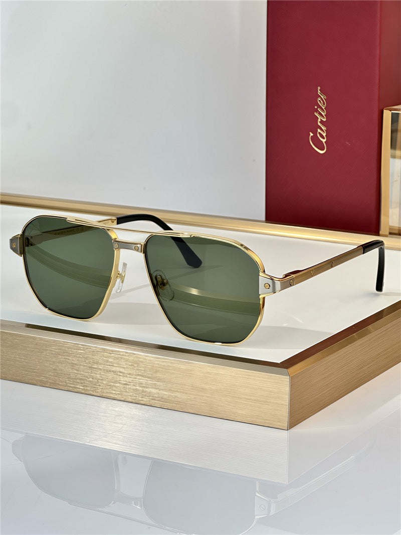 Cartier Exception POLARISED CT0424S 001 Sunglasses Pilot 59-15-140 ✨