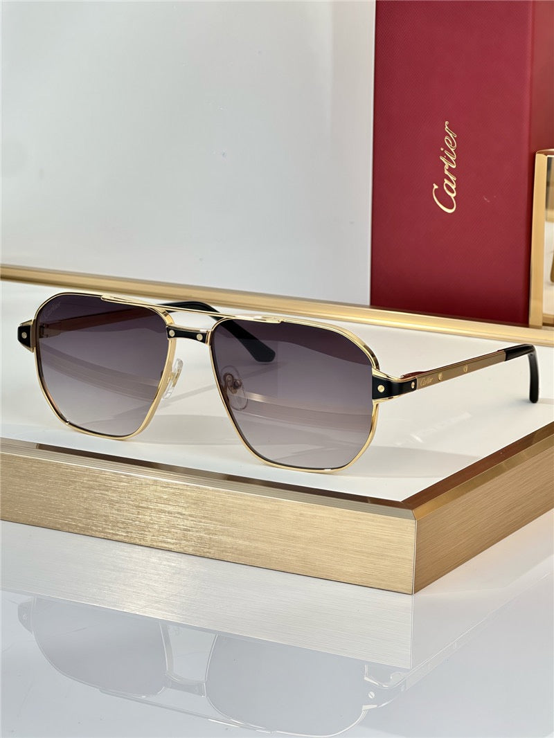 Cartier Exception POLARISED CT0424S 001 Sunglasses Pilot 59-15-140 ✨